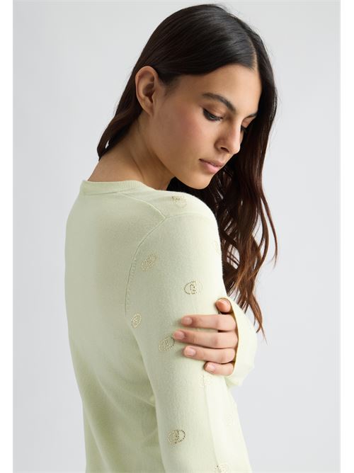 Cardigan con logo e strass Liu Jo | WA5053 MS49I.30212